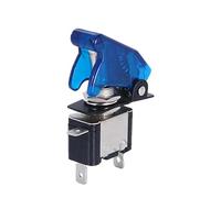 NWPNLXEA LED Car Modification Arm Push Button Illuminated Toggle Switch with Aircraft Flip Up Cover Guard 12V20A Transparent(Blue)