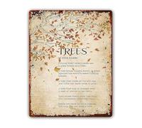 NWPNLXEA Literary Trees Poem Metal Sign Artwork for Home Office Study Nature Themed Wall Decor (8 X 12