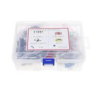 NWPNLXEA Metal Film Resistor Assortment Kit LED Diodes Electrolytic Capacitor Ceramic Set Transistor Pack DIY Electronic Components Kits (with Box)