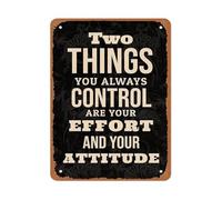 NWPNLXEA Motivational Mindset Metal Sign Your Effort Your Attitude Quote Scandinavian Bohemian Decor for Home 8 X 12