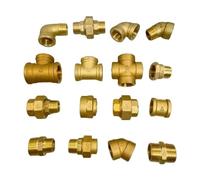 NWPNLXEA Thicker 1/2" Male Female 45 90 Degree Elbow Union Tee Straght Brass Pipe Fitting Connector Nipple Coupler Water Gas 1pc(F-M Straight)