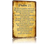 NWPNLXEA Vintage Inspirational Scripture Sign Psalm 23 Metal Tin Plaque Personalized for Wall-Art 8 X 12