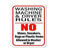 NWPNLXEA Washing Machine Rules Funny Metal Sign Laundry Room Humor Retro Wall Decor for Home Garage Office Bar Gift 8 X 12
