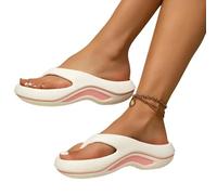 NWSDZXF Infradito Donna Pantofole Donne Comode Comodi Antiscipline Antidori alla Moda Versatile per Sandali da Spiaggia Estate-Rosa Bianca-44-45