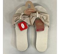 NWT Havaianas Taglia 39-40 US9/10 Sandali Beige Slip On Infradito You St Tropez