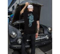 NWT Lowbrow Art Co Maglietta TATTOOED PANTHER Nera SM-2XLARGE FATTA Negli USA