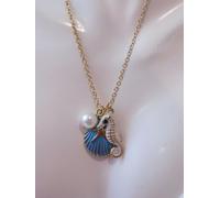 Nwt Nautico Cavalluccio Marino Cover Ciondolo Color Oro Catenina Estensore