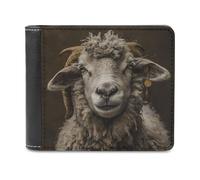 NWTPK Portafoglio fermasoldi con immagine di testa di pecora stampata porta carte di credito adatto per riporre contanti, carte di credito, carte d'identità, stile, taglia unica, contemporaneo