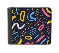 NWTPK Portafoglio fermasoldi con linee semplici immagini stampate porta carte di credito adatto per riporre contanti, carte di credito, carte d'identità, stile, taglia unica, contemporaneo