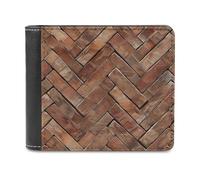 NWTPK Portafoglio fermasoldi piccolo in terracotta con stampa a mattoncini porta carte di credito adatto per riporre contanti, carte di credito, carte d'identità, stile, taglia unica, contemporaneo