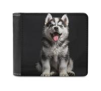 NWTPK Portafoglio fermasoldi sorridente cagnolino stampato porta carte di credito adatto per riporre contanti, carte di credito, carte d'identità, stile, taglia unica, contemporaneo