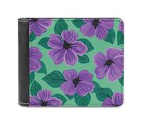 NWTPK Portafoglio fermasoldi viola con motivo floreale stampato porta carte di credito adatto per riporre contanti, carte di credito, carte d'identità, stile, taglia unica, contemporaneo