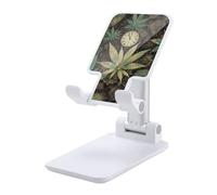NWTRJ A Puff in Time Weed Marijuana Supporto per telefono cellulare ad angolo regolabile in altezza Supporto per telefono pieghevole da tavolo compatibile con tutti i telefoni cellulari