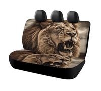 NWTRJ Angry Lion - Coprisedili posteriori per auto, morbidi, impermeabili, antipolvere, antigraffio, universali, adatti per la maggior parte dei camion, SUV, furgoni