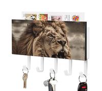 NWTRJ Angry Lion - Portachiavi da parete con 5 ganci, decorativo, per ingresso, porta d'ingresso, corridoio, ufficio