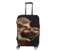 NWTRJ Animal Hedgehog Musica Violino Viaggio Copertura Elastico Lavabile Valigia Copertura Antipolvere Anti-Graffio Valigie Protector Adatto 19-32 Pollici Bagagli, Stile:, S