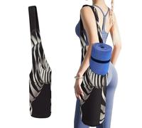 NWTRJ Animale Zebra Yoga Borsa Lunga Tote Yoga Borsa con Grande Tasca Laterale Yoga Mat Carrier Adatto alla maggior parte dei tappetini di dimensioni