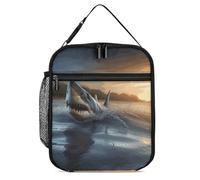 NWTRJ At Dusk Shark Lunch Box Borsa per il pranzo riutilizzabile a prova di perdite isolata termica Tote per donne uomini lavoro ufficio picnic