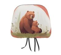 NWTRJ Bear Hug - Copripoggiatesta per auto, morbido, traspirante, universale, adatto per auto, camion, SUV, furgoni, accessori interni auto, confezione da 2
