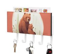 NWTRJ Bear Hug - Portachiavi da parete, con 5 ganci, decorativo, per ingresso, porta d'ingresso, corridoio, ufficio