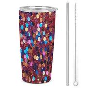 NWTRJ Bicchiere da 590 ml, in acciaio inox, con coperchio e cannuccia, da viaggio, per caffè, tè, bevande
