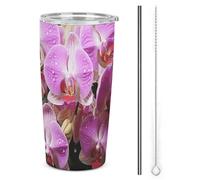 NWTRJ Bicchiere da 590 ml, in acciaio inox, con coperchio e cannuccia, da viaggio, per caffè, tè, bevande