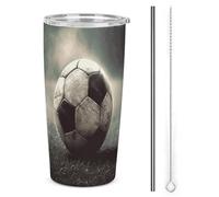 NWTRJ Bicchiere termico da 590 ml, in acciaio inox, con coperchio e cannuccia, da viaggio, per caffè, tè, bevande
