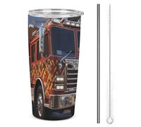 NWTRJ Bicchiere termico da 590 ml, in acciaio inox, con coperchio e cannuccia, da viaggio, per caffè, tè, bevande