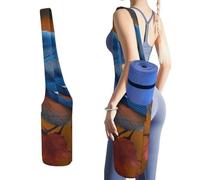 NWTRJ Blue Bird And Leaves - Borsa lunga per tappetino da yoga, con grande tasca laterale, adatta per la maggior parte dei tappetini da yoga