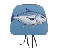 NWTRJ Blue Fish - Set di 2 coperture per poggiatesta auto, morbide, traspiranti, universali, adatte per auto, camion, SUV, furgoni, accessori interni auto, confezione da 2