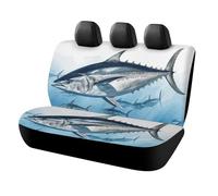 NWTRJ Bluefin Tuna Thunnus - Coprisedili posteriori per auto, morbidi, impermeabili, antipolvere e antigraffio, universali, adatti alla maggior parte dei camion, SUV, furgoni