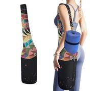 NWTRJ Borsa lunga per tappetino da yoga con cavalli colorati, con grande tasca laterale per tappetino da yoga, adatta alla maggior parte dei tappetini