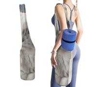 NWTRJ Borsa lunga per tappetino da yoga con gatto bianco carino con grande tasca laterale per tappetino da yoga adatta alla maggior parte dei tappetini