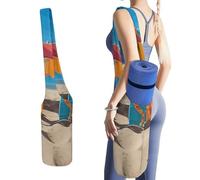 NWTRJ Borsa lunga per tappetino da yoga con infradito colorate, con grande tasca laterale per tappetino da yoga, adatta per la maggior parte dei tappetini da yoga