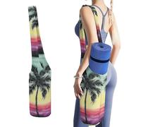 NWTRJ Borsa lunga per tappetino da yoga con palme tropicali e grande tasca laterale per tappetino da yoga, adatta alla maggior parte dei tappetini