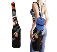 NWTRJ Borsa lunga per tappetino da yoga con scimmia su ramo rosso, con grande tasca laterale per tappetino da yoga, adatta alla maggior parte dei tappetini