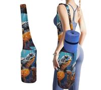 NWTRJ Borsa lunga per tappetino da yoga con tartaruga marina dipinta con grande tasca laterale per tappetino da yoga adatta alla maggior parte dei tappetini