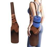 NWTRJ Borsa lunga per tappetino da yoga con testa di pan di zenzero con grande tasca laterale per tappetino da yoga, adatta alla maggior parte dei tappetini