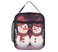 NWTRJ Borsa per il pranzo riutilizzabile con pupazzo di neve nella neve, a prova di perdite, isolata, termica, per donne e uomini, lavoro, ufficio, picnic