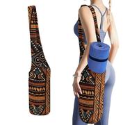 NWTRJ Borsa per tappetino da yoga con motivo africano tradizionale, borsa lunga per tappetino da yoga con grande tasca laterale per tappetino da yoga, adatta alla maggior parte dei tappetini di