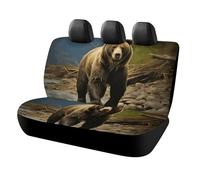 NWTRJ Brown Bear - Coprisedili posteriori per auto, morbidi, impermeabili, antipolvere, antigraffio, universali, adatti alla maggior parte dei camion, SUV e furgoni