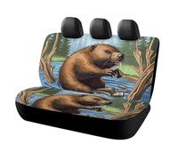 NWTRJ Busy Beaver - Coprisedili posteriori per auto, morbidi, impermeabili, antipolvere, antigraffio, universali, adatti alla maggior parte dei camion, SUV, furgoni