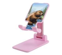 NWTRJ Busy Beaver - Supporto per telefono cellulare con motivo cartone animato, angolo regolabile, supporto pieghevole per telefono da scrivania, compatibile con tutti i telefoni cellulari
