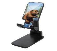 NWTRJ Busy Beaver - Supporto per telefono cellulare con motivo cartone animato, angolo regolabile, supporto pieghevole per telefono da scrivania, compatibile con tutti i telefoni cellulari