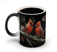 NWTRJ Cardinals Birds Fauna Wild Coffee Mug 325 ml divertente tazza in ceramica sensibile al calore tazza da caffè cambia colore tazza da caffè tazza da tè per casa ufficio viaggi