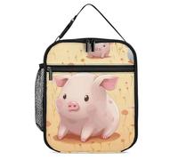 NWTRJ Carino Piggy Lunch Box Riutilizzabile Borsa per il pranzo a tenuta stagna isolata termica Tote per donne uomini Lavoro Ufficio Picnic
