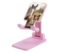 NWTRJ Collie Dog and Horse Together - Supporto per telefono cellulare con angolo regolabile in altezza, pieghevole, compatibile con tutti i telefoni cellulari