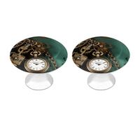 NWTRJ Confezione da 2 pomelli rotondi per cassetti e cassettiere, stile steampunk, per orologi, chiavi e catene, per casa, ufficio, cucina