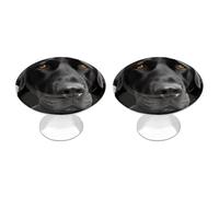 NWTRJ Confezione da 2 pomelli rotondi per cassetti e comò, in stile moderno, a forma di cane nero, per casa, ufficio, cucina