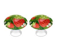 NWTRJ Confezione da 2 pomelli rotondi per cassetti in stile moderno, a forma di fragola e fiore, per casa, ufficio, cucina